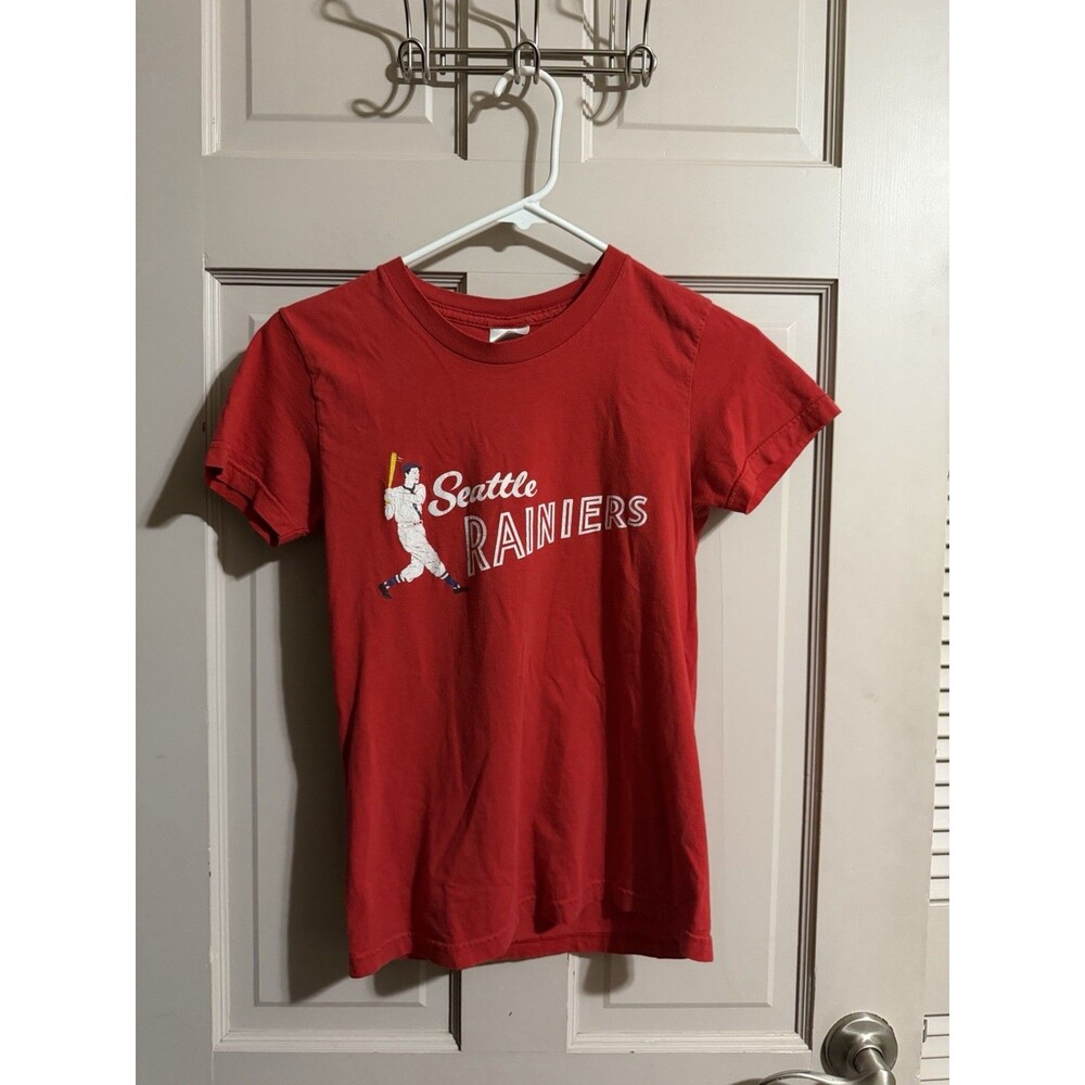 Women’s Seattle Rainiers Short Sleeve T-shirt Size Med Red Vintage Made In USA